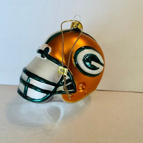 NFL Green Bay Packers 3"‎ Glass Helmet Christmas Holiday ornament - Picture 3 of 12